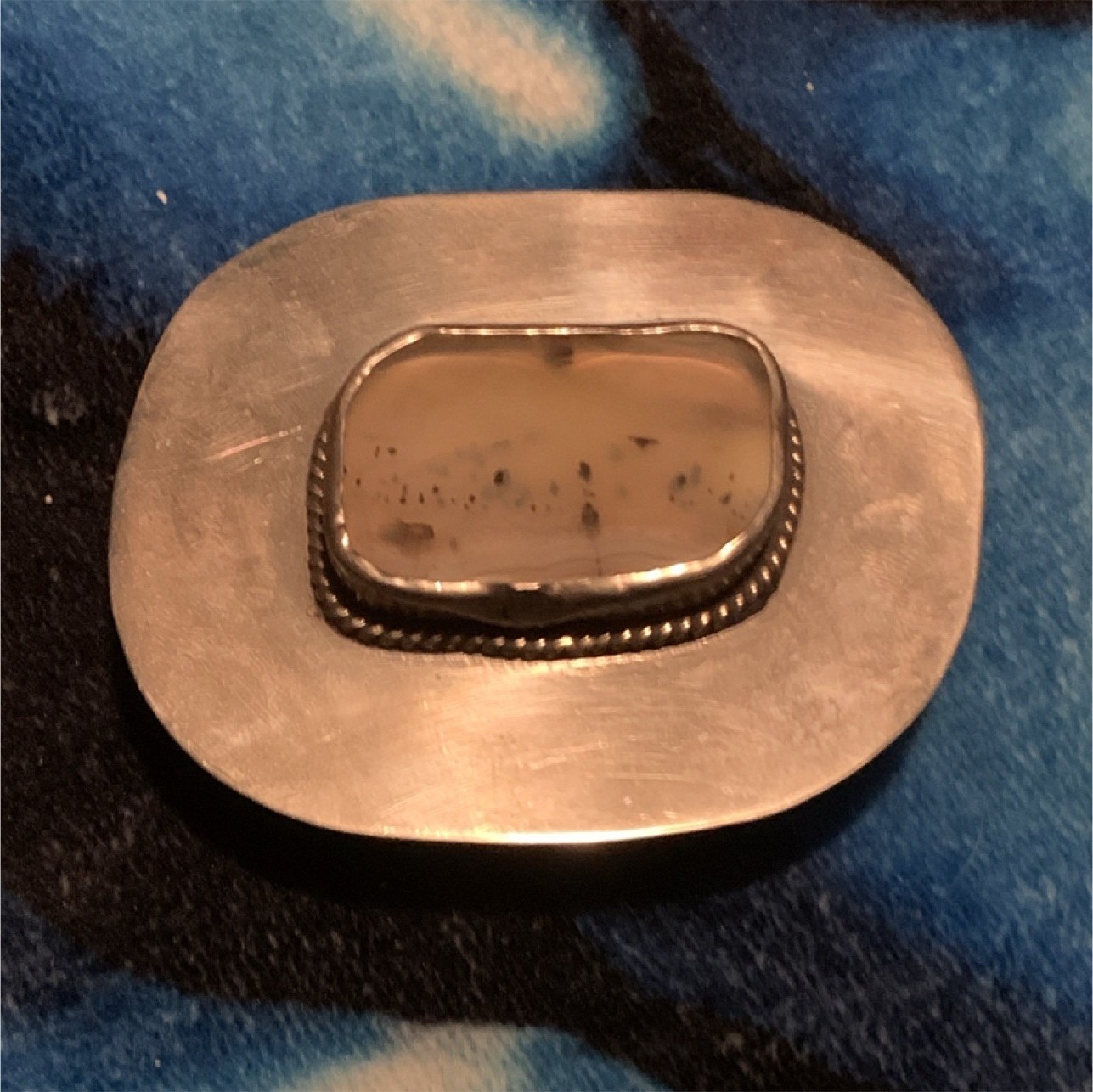 Silver Metal Western Rectangular Antique Finish S… - image 1