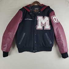 Vintage Rennoc Varsity Letterman Jacket Small Wool Leather Sleeves USA Made