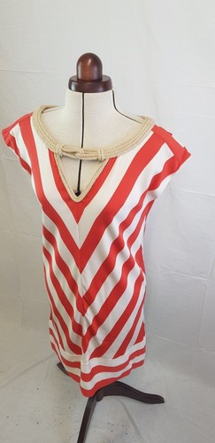 Diane Von Furstenberg Dress Red & White Stripe Size 10/12 BNWT - Picture 2 of 9