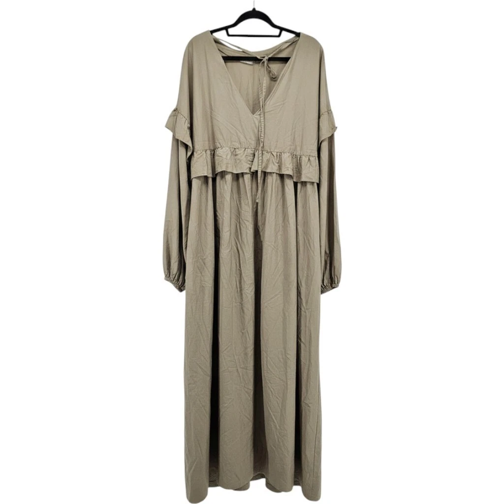 asos design maxi dress with long sleeve and circle trim ASOS Maxi Dress With Long Sleeve And Circle Trim Detail in Orange