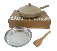 Our Place Large Always Pan Steam Gris Chaud Pale 4 QT Set Ceramic Non-Stick XLNT