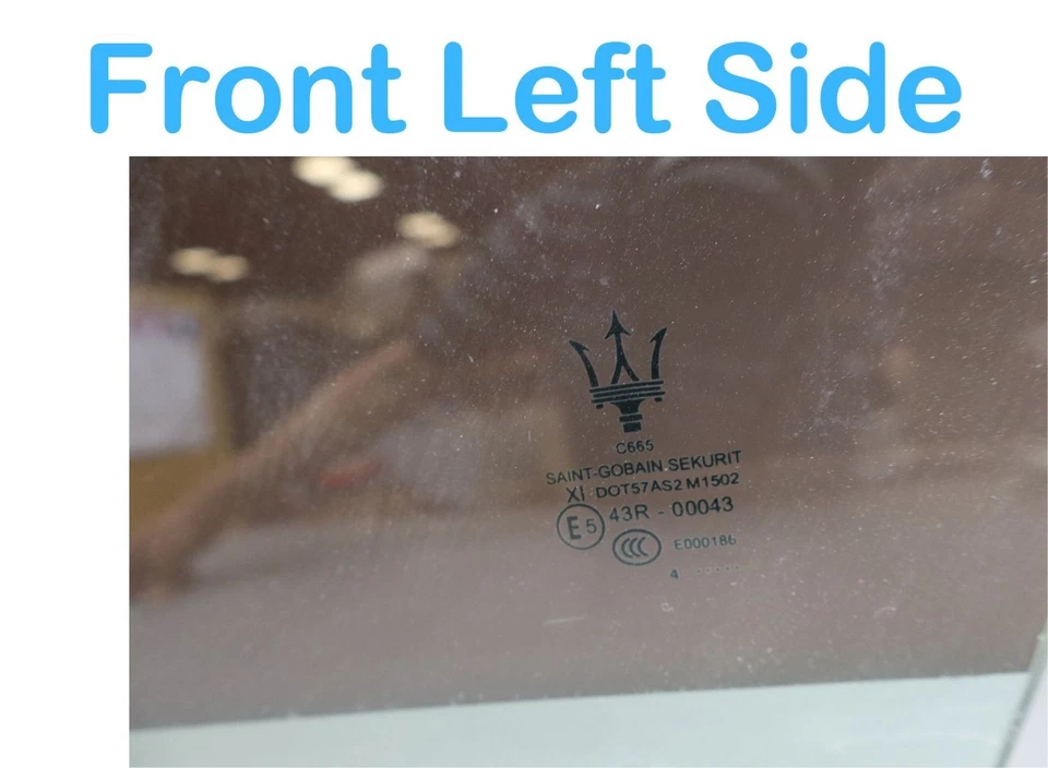 14-17 Maserati Ghibli Frontal Izquierdo Puerta Lateral del Conductor Ventana Auto Vidrio Fabricante Original Foto 3 de 4