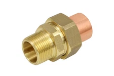 Lead Free Cast Brass Copper Union Fitting w/ Sweat to Male Thread CxM