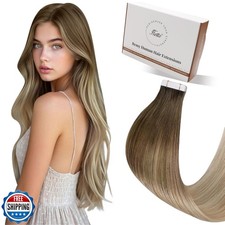 Hetto Tape in Hair Extensions Balayage Tape ins Human Hair Extensions Ombre L