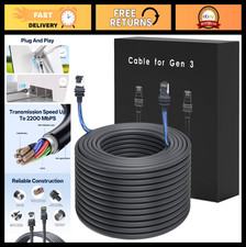 100ft Waterproof Ethernet Cable for Starlink Gen 3 V4, High-Speed 24AWG Extens