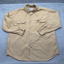 Carhartt S108BRC Mens XL Long Sleeve Workwear Button Up Tan Vintage F06 Shirt