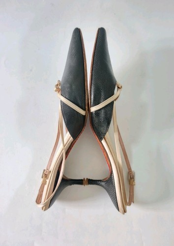 Valentino Garavani Black & Pink Leather Kitten Heel Pumps Size EU 39.5 / US 9 . - Picture 7 of 16
