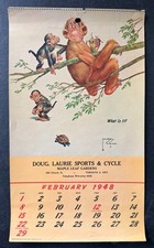 February 1948 Doug Laurie Hockey Maple Leaf Gardens Calendar Lawson Wood Artist