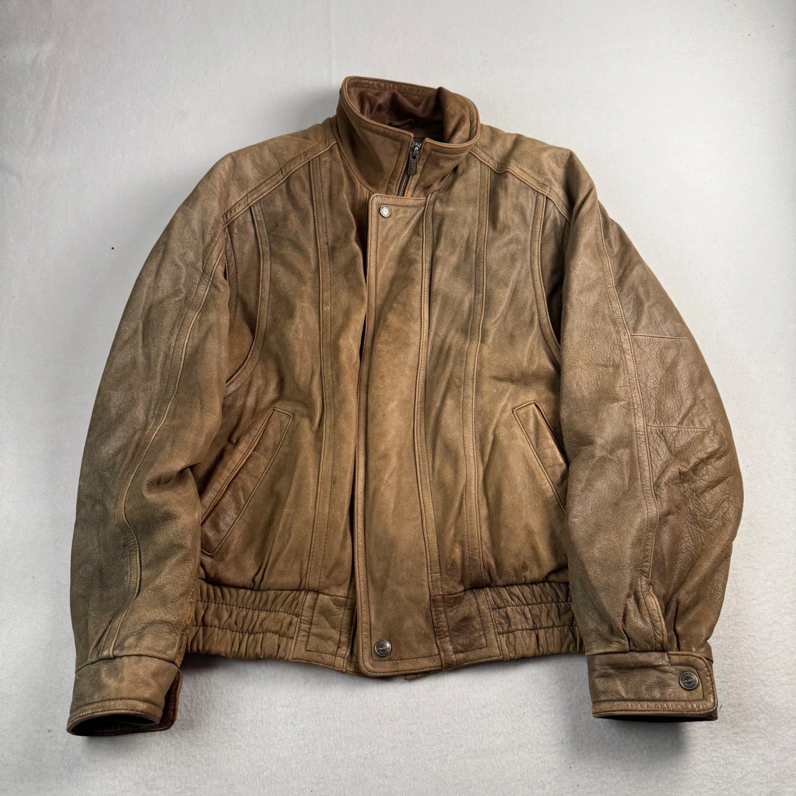 Wilsons Leather Mens Brown Thinsulate Ultra Insulated Bomber Jacket Large