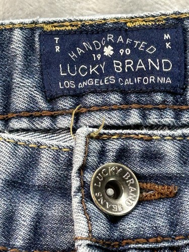 Lucky Brand Cooper Slim Jeans Boys Youth Sz 16 Blue Faded Whiskered Play School - Picture 6 of 13
