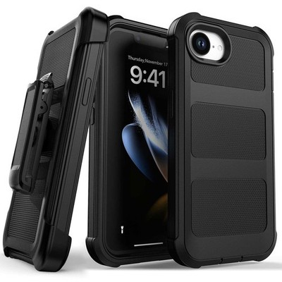 For Apple iPhone 17/17e/Air/Pro/Pro Max Case Hybrid Rubber Cover / Holster Clip