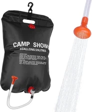 Solar Camping Shower Bag 1/2set and1+ Set 5 Gallon Portable BLACK 1 