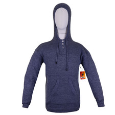 MEN HANDMADE ANDEAN ALPACA GRAY PULLOVER HOODIE SZ M