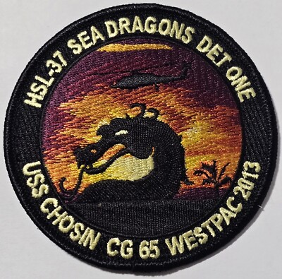 USN NAVY PATCH - HSL-37 SEA DRAGONS DET ONE USS CHOSIN (CG-65) WESTPACK 2013