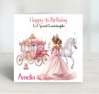 Personalised Princess Birthday Card Girls Childrens Daughter Niece Granddaughter
