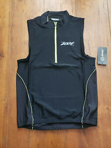 Details about / Zoot Mens X-Small Tri Tank Performance Top Black Gray Jersey Triathlon Shirt XS