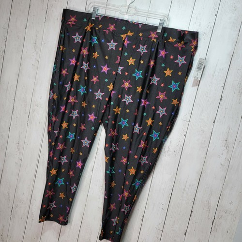 NWT Torrid PLATINUM LEGGING LIQUID MULTICOLOR STARS BLACK Size 5X Full Length - Picture 4 of 9