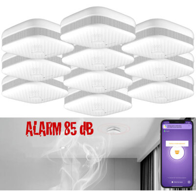 VisorTech 10er-Set WLAN-Rauch- & Hitzemelder mit weltweiter App-Benachrichtigung