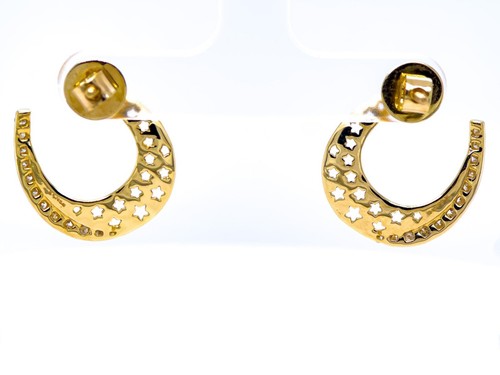 BOUCLES D' OREILLE EN 14 CARATS SERTIES DE 0,46 CARATS DIAMANTS- NEUVES- - Imagen 5 de 6