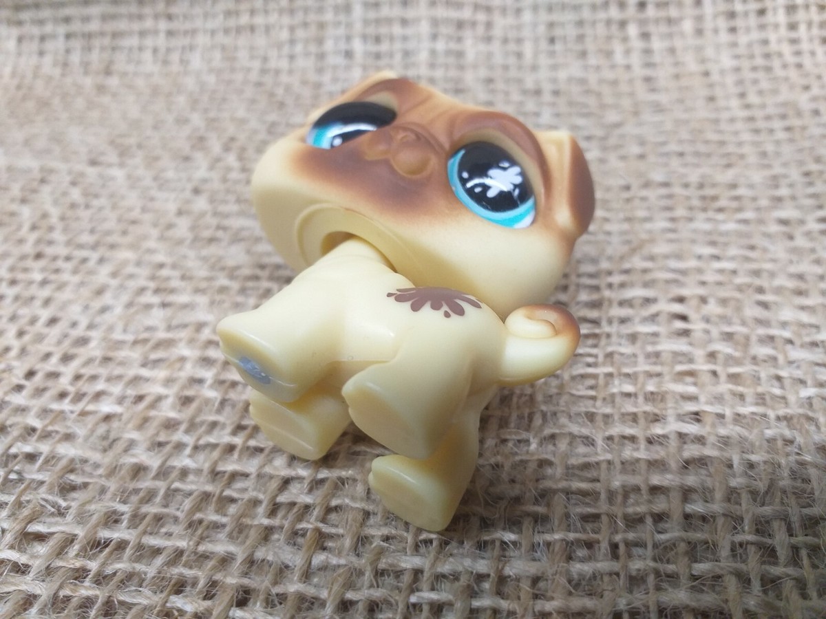 わんちゃん☆ Littlest Pet Shop LPS #623 Tan and Brown Pug Puppy Dog w