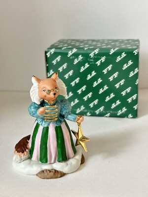 Fitz & Floyd Rare Holiday Hamlet Figurine Miss Fox School Mistress Teacher 1995