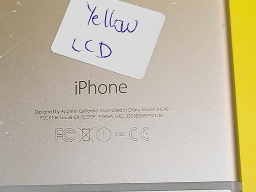 *YELLOW LCD WITH SMALL DOTS* UNLOCKED APPLE IPHONE 6 A1549 64GB IOS CELL PHONE - 第 7/7 張圖片