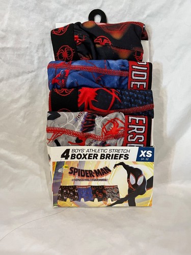 Spiderman Boys 4 pairs Boxer Briefs Underwear Miles Morales sizes XS, XL NEW - Picture 2 of 3