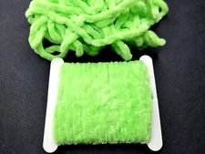 CHENILLE - CHARTREUSE - Med. 3-4mm - 5 Yd. Pack - Fly & Jig Tying Material - NEW