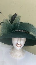 Beautiful Dark Emerald Wool Dress/Church Hat