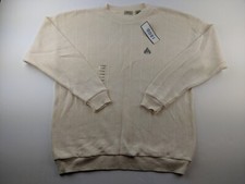 NEW Izod USA Men XL Beige Cotton Knit Sweater Pullover Ribbed Classic Outdoor Q3