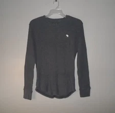 Abercrombie & Fitch A&F Gray Thermal Long Sleeve Shirt Adult Medium M