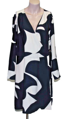 H&M Dress Wrap Dress Black Cream Special Edition_Size:XL / XXL_New