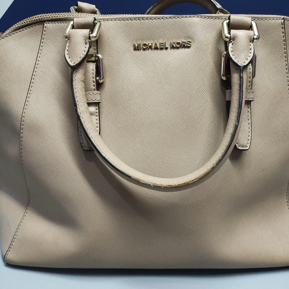Bolso Bandolera Michael Kors Cartera Mujer Taupe Ciara Saffiano Doble Asas Foto 4 de 4