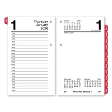 2026 At-A-Glance E717T-50 Daily Calendar Refill with Monthly Tabs 3-1/2x5-27/32