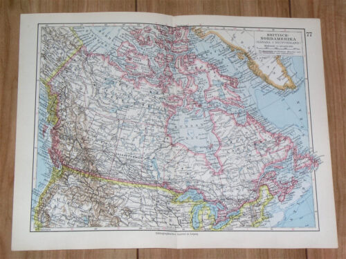 1928 VINTAGE MAP OF CANADA QUEBEC ONTARIO BRITISH COLUMBIA ALBERTA NEWFOUNDLAND - Picture 1 of 7