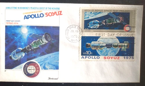 RUSSIA SPACE SOYUZ  COOPERATION W/AMERICA 1975 DOCKING SET FLEETWOOD CACHET FDC