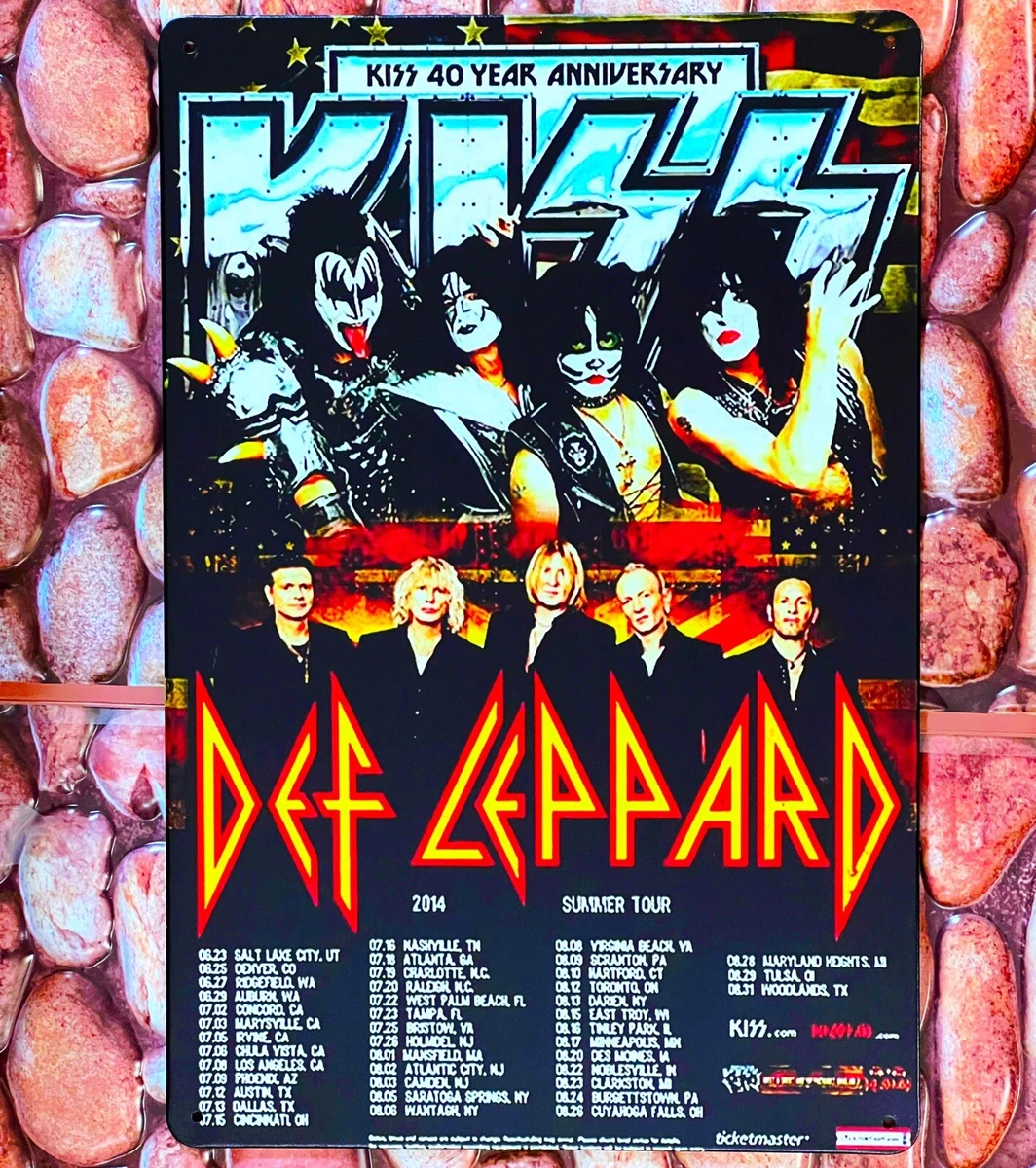 KISS WITH DEF LEPPARD 40th ANNIVERSARY WORLD TOUR TIN METAL POSTER | eBay