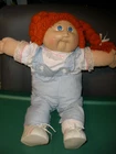 1984 Cabbage Patch Kids Doll with Overalls Red Hair, Blue Eyes