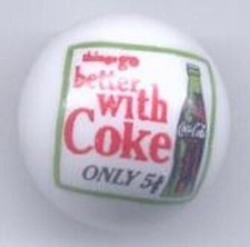 Coke Things go better with 1" Glass Logo Marble