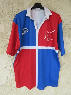 Maillot rugby porté n°8 ROC SPORT made in France vintage jaune noir XL