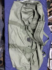 US Military Army IMPROVED Duffle Bag Back Pack USGI - OD GREEN Side Zip