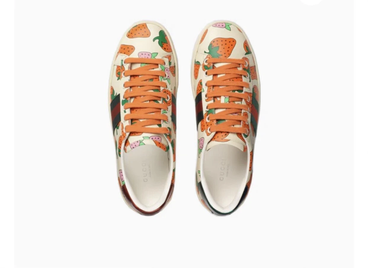 Chaussures femme Gucci As blanc fraise 100% authentiques neuves pointure 38