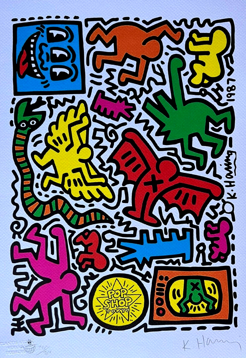Keith Haring Lithograph Certified COA 