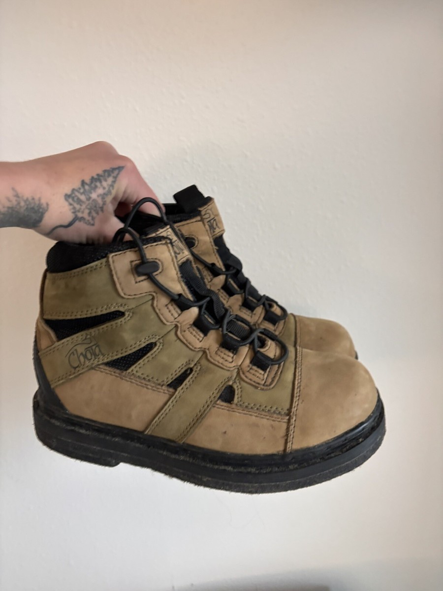 CHOTA Felt Bottom Tan Wading Boots 'WW350' Mens Size US 6 Fishing