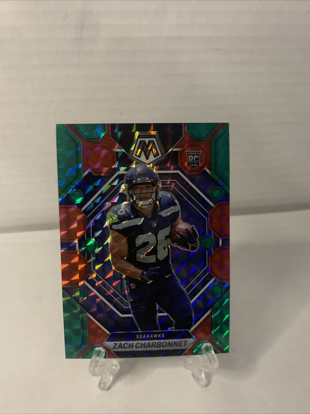 2023 MOSAIC CHOICE RED GREEN ROOKIE 379 Zach Charbonnet