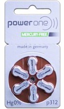 Power One Size 312 MERCURY FREE Hearing Aid Batteries 60 batteries . Exp 2029