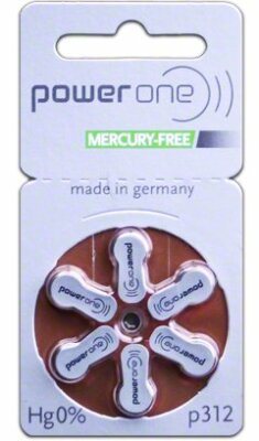 Power One Size 312 MERCURY FREE Hearing Aid Batteries (60 batteries).  Exp 2029