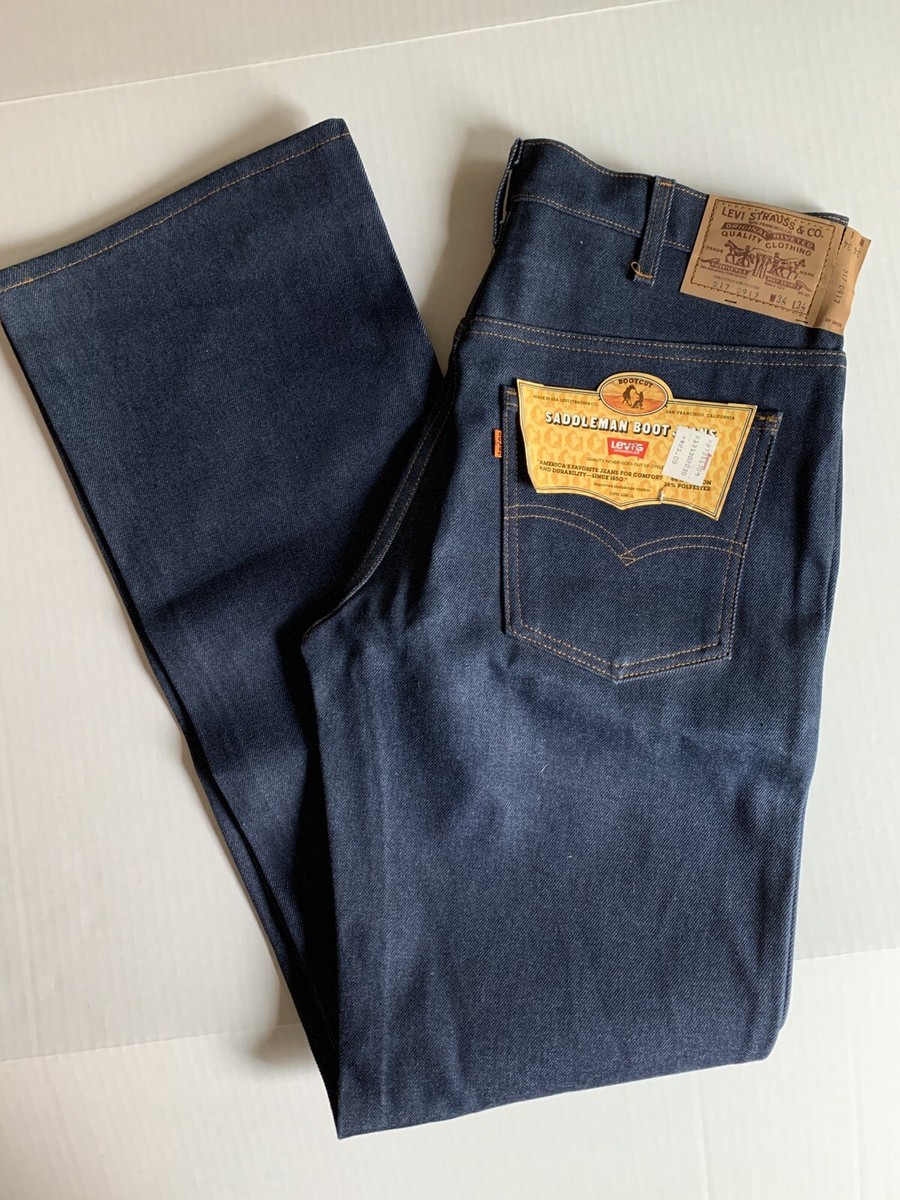 VTG 1981 Levi's 517 Saddleman Boot Blue Jeans 34x34 Unworn