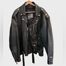USA Bikers Dream Apparel Leather Jacket | Size 58 | Zip-Out Liner | Vintage