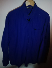 THE BIG APPLE CAMICIA UOMO ELEGANTE CASUAL COTONE BLU ELETTRICO ANTICO TAGLIA XL